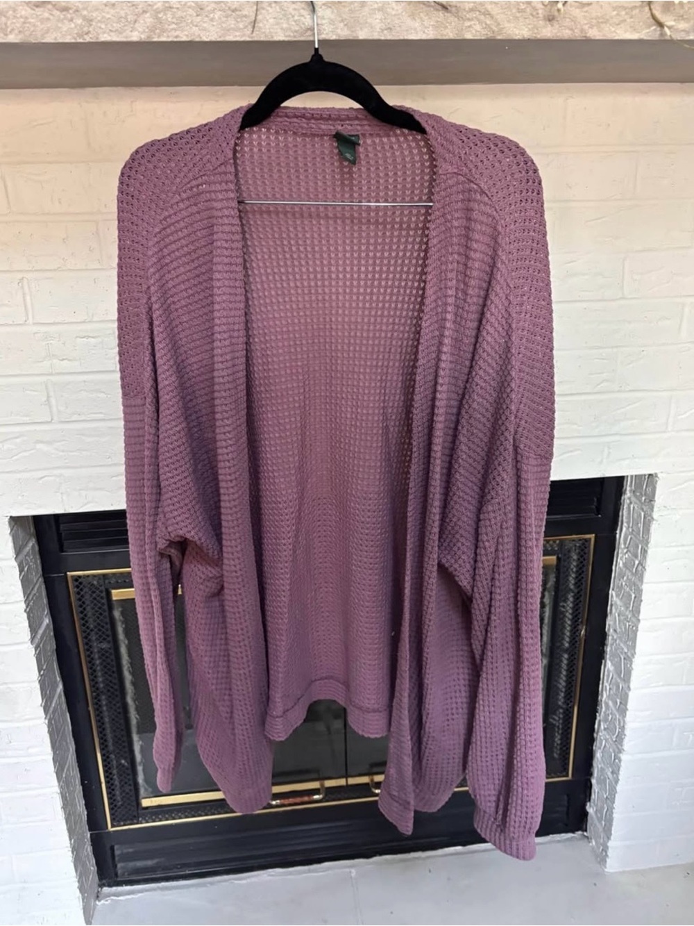 wild fable Mauve Open-Front Waffle Knit Cardigan